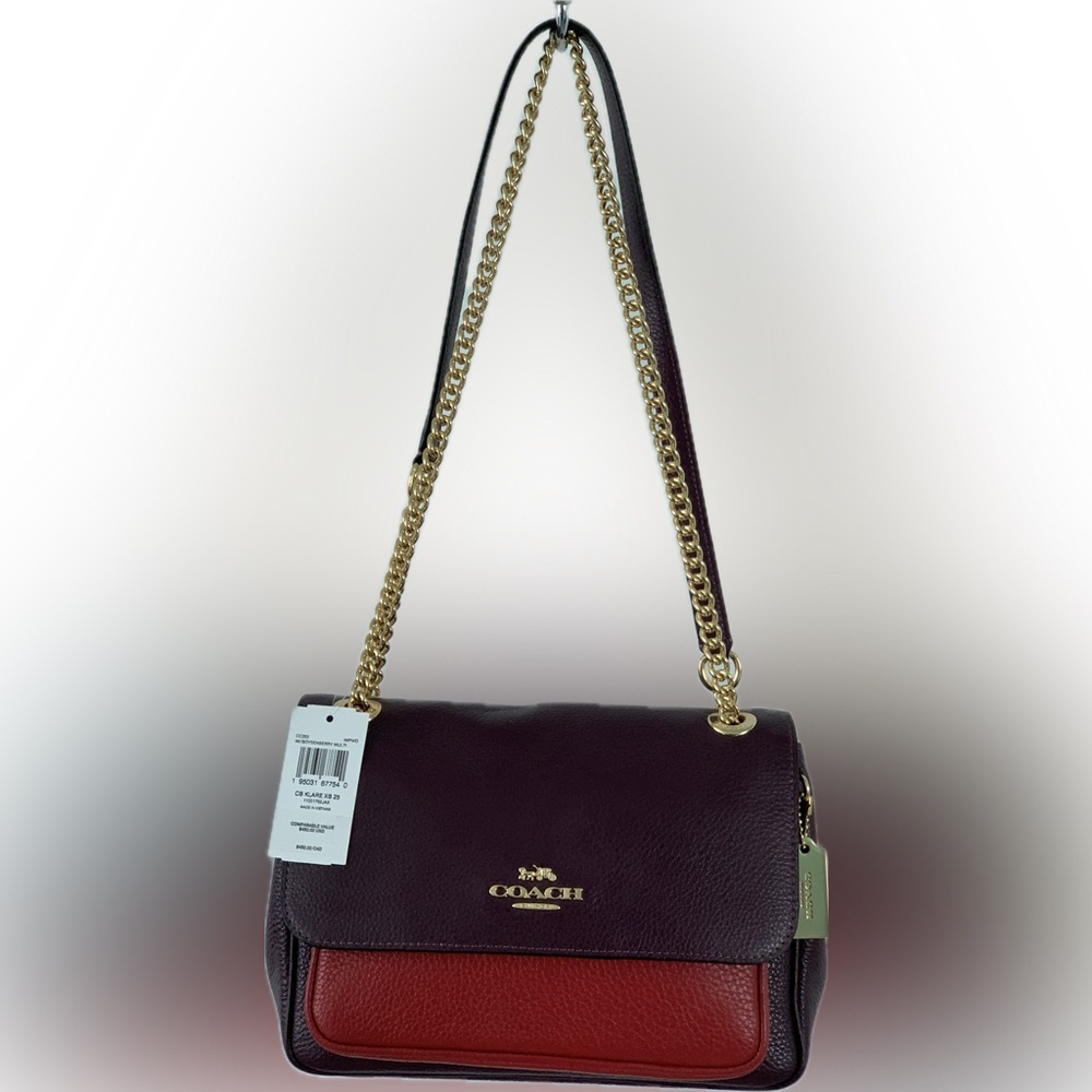 Coach Klare Nwt $450 Boysenberry Burgundy and Red Women's Bag - Picture 7 of 11